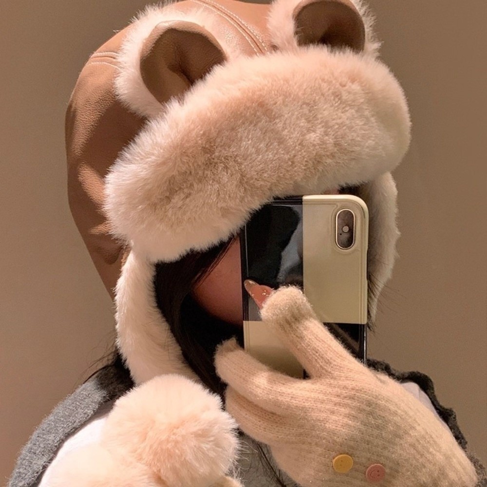 Trapper Hat Ear Flap - Chapeau d'hiver confortable en similicuir avec