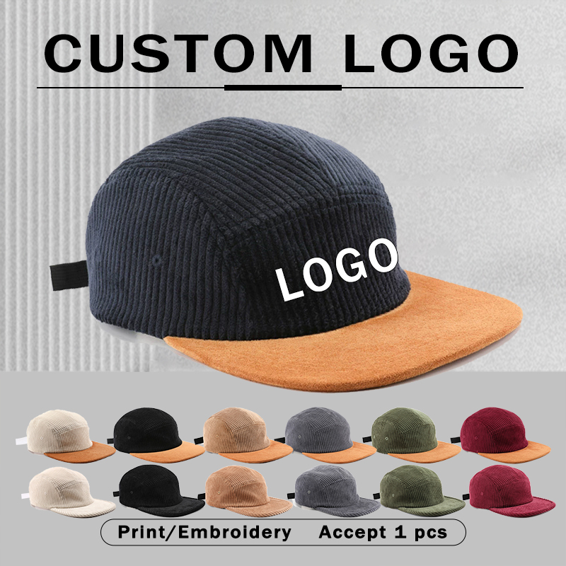 Corduroy Cap 5 Panel - Nouvelles casquettes de baseball en velours