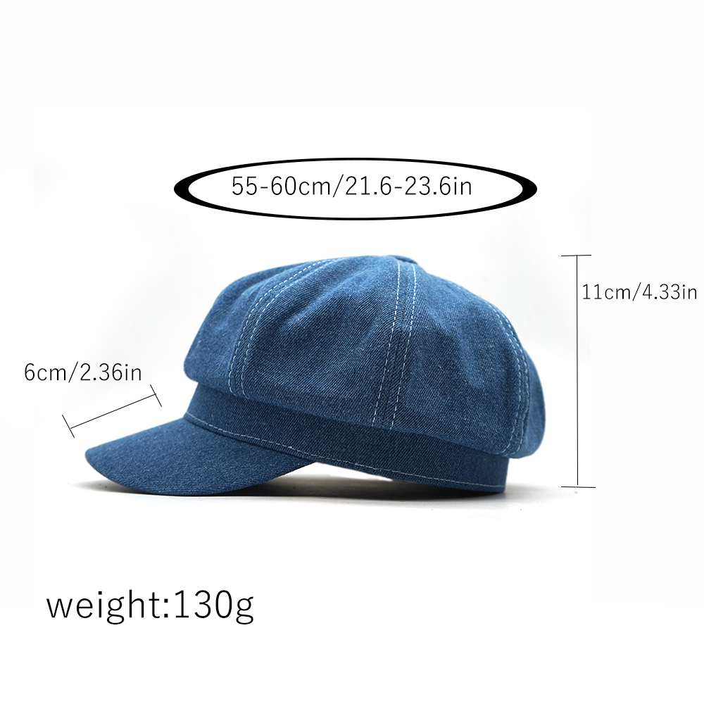 Béret octogonal en denim pour  - Dad Hat Cotton avis et prix